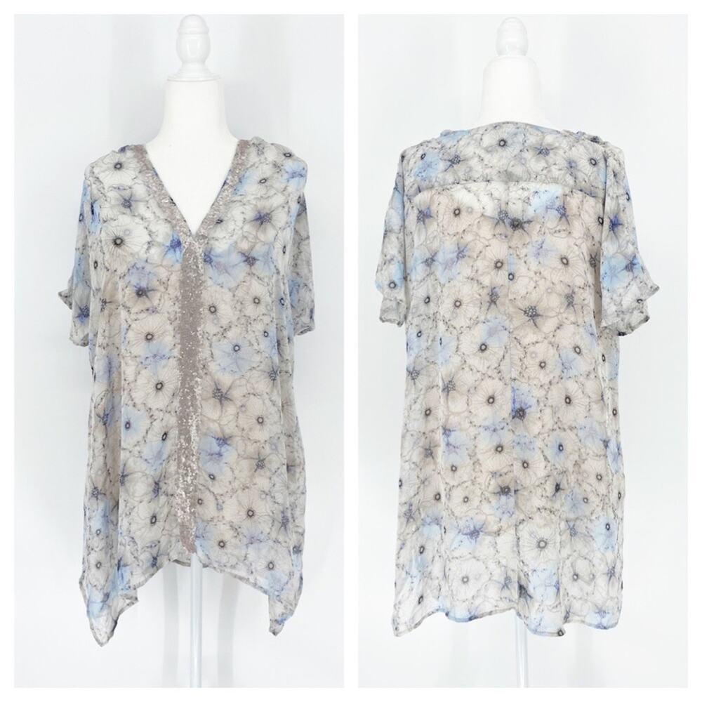 One September Lyla Sequin Tunic Top Size Small